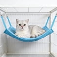 thumbnail image 1 of Cats Hammock Bed for Cage,Hanging Cats Bed Hammock Perch Chair with Adjustable Straps and Metal Hook,Breathable Kitten Pet Hammock Swing for Cats Small Dogs,13.78x13.78 Inch,Blue, 1 of 7