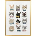 thumbnail image 1 of Cats In Bow Tie Framed Art Modern Wall Decor, 1 of 15