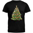 thumbnail image 1 of Cats In Christmas Tree Black Adult T-Shirt, 1 of 1