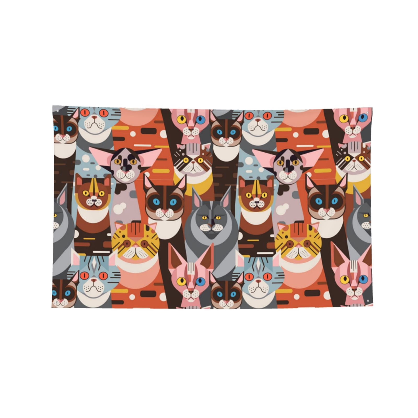 Cats In Funny Poses Four Hole Decorated Banner Flag for Garden Yard Home Decoration Indoor Outdoor 4x6 Ft