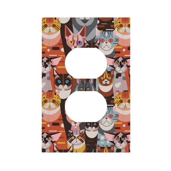 Cats In Funny Poses Light Switch Cover Decorator Duplex Wall Plate 1-Gang Receptacle Outlet Decor