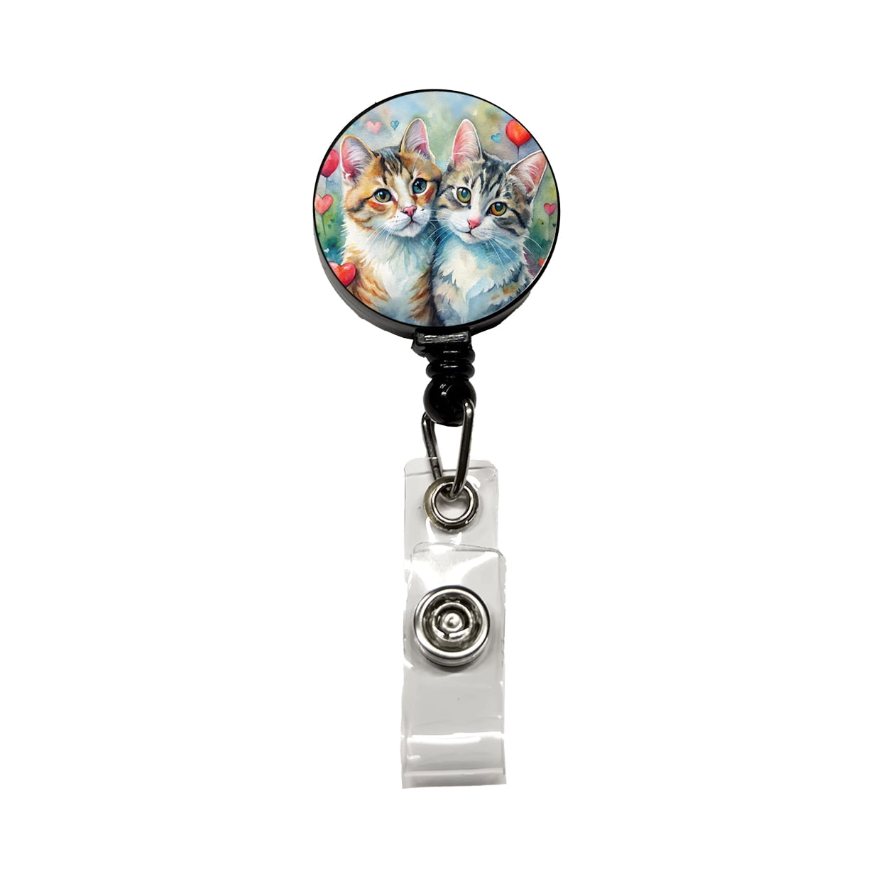 Cats In Love Valentine's Day Retractable Reel ID Badge Key Card Name ...