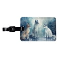 thumbnail image 1 of Cats In The Rain Faux Leather Travel Luggage Tag, 1 of 7