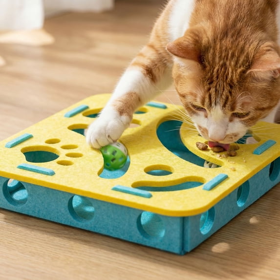 Cats Intellectual Stimulation Hide Food Toy Pet Self Indulgence Interactive Puzzle for Boredom Relief and Play