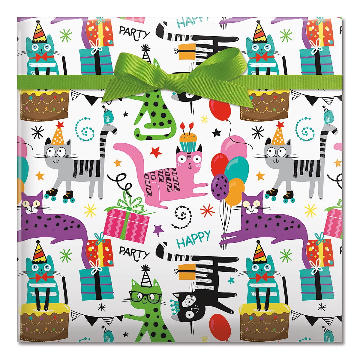 Black Birthday Hats Jumbo Gift Wrap Roll - 23 Inches x 35 Feet (67 Square  Feet Total), Peek-Proof Wrapping Paper, for Birthday Party, Graduations and  More 