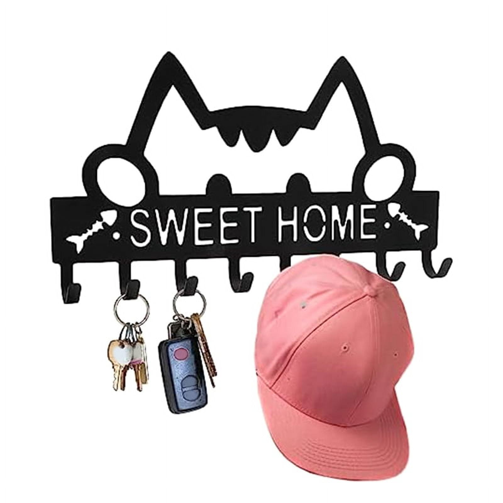 Cats Key Holder for Wall Decorative Modern Mounted Rack Small Coat Hook