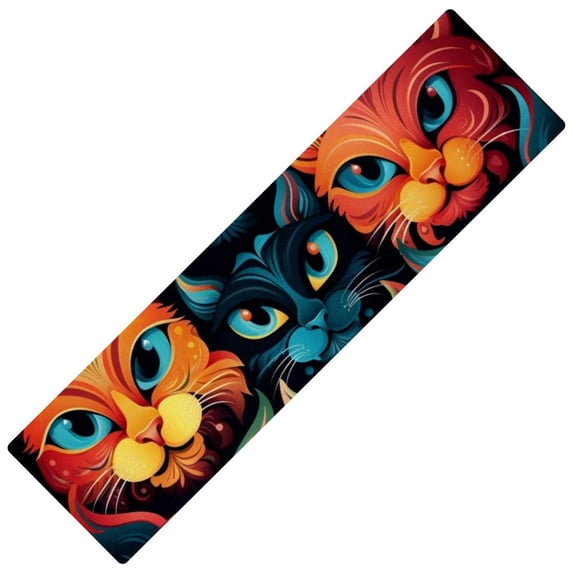 Cats Kitchen Runners: Rectangular, 15.7"x59" Washable Absorbent Kitchen Rug Runner Rugs