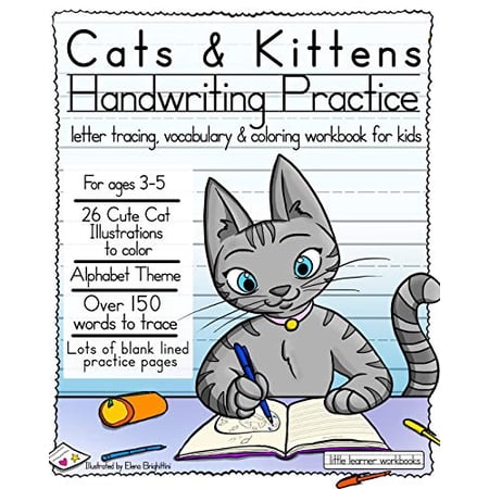 Pre-Owned Cats & Kittens Handwriting Practice: Letter tracing Vocabulary and Coloring Workbook for Kids: 3 (Little Learner Workbooks) Paperback