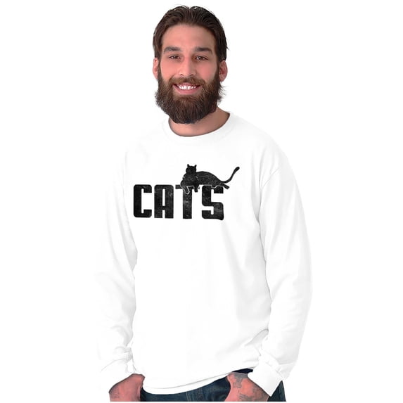Cats Kittycat Feline Lovers Cool Cute Long Sleeve TShirt Men Women Brisco Brands S