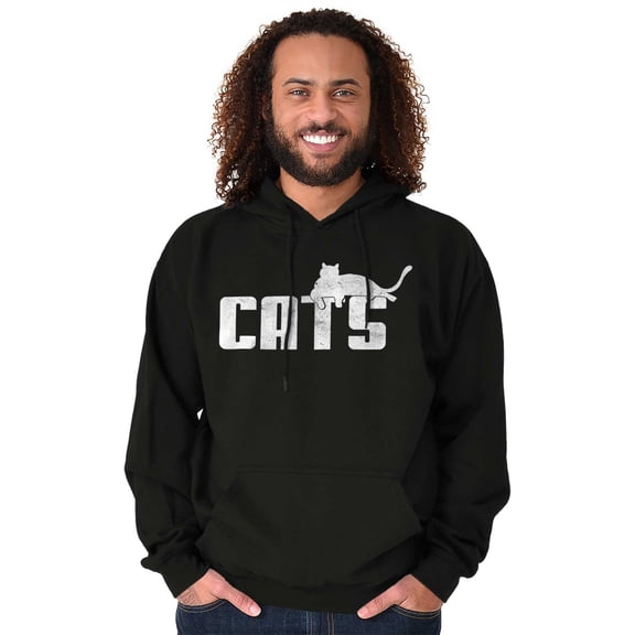 Cats Kittycat Feline Lovers Cool Cute Unisex Plus Fleece Graphic Hoodie Brisco Brands 2X