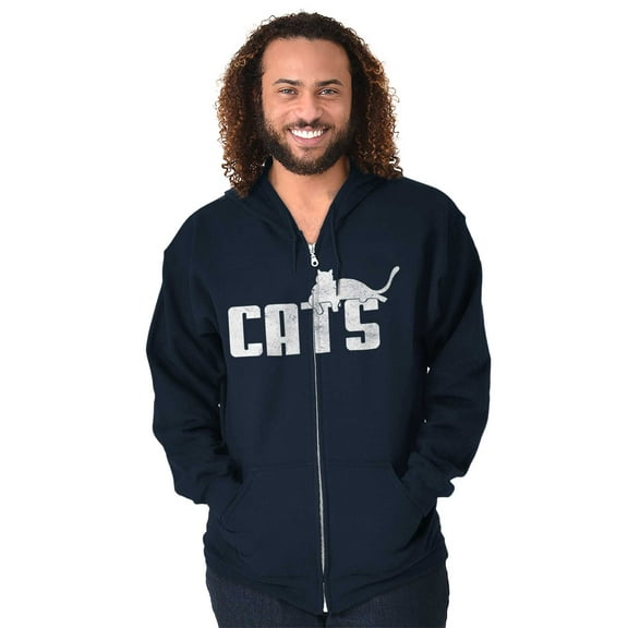Cats Kittycat Feline Lovers Cool Cute Unisex Plus Size Zip Hoodie Brisco Brands 3X