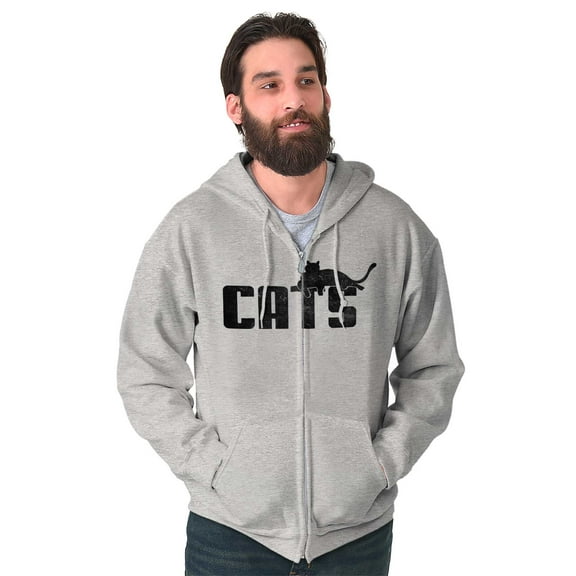 Cats Kittycat Feline Lovers Cool Cute Zip Up Hoodie Men's Women's Brisco Brands X