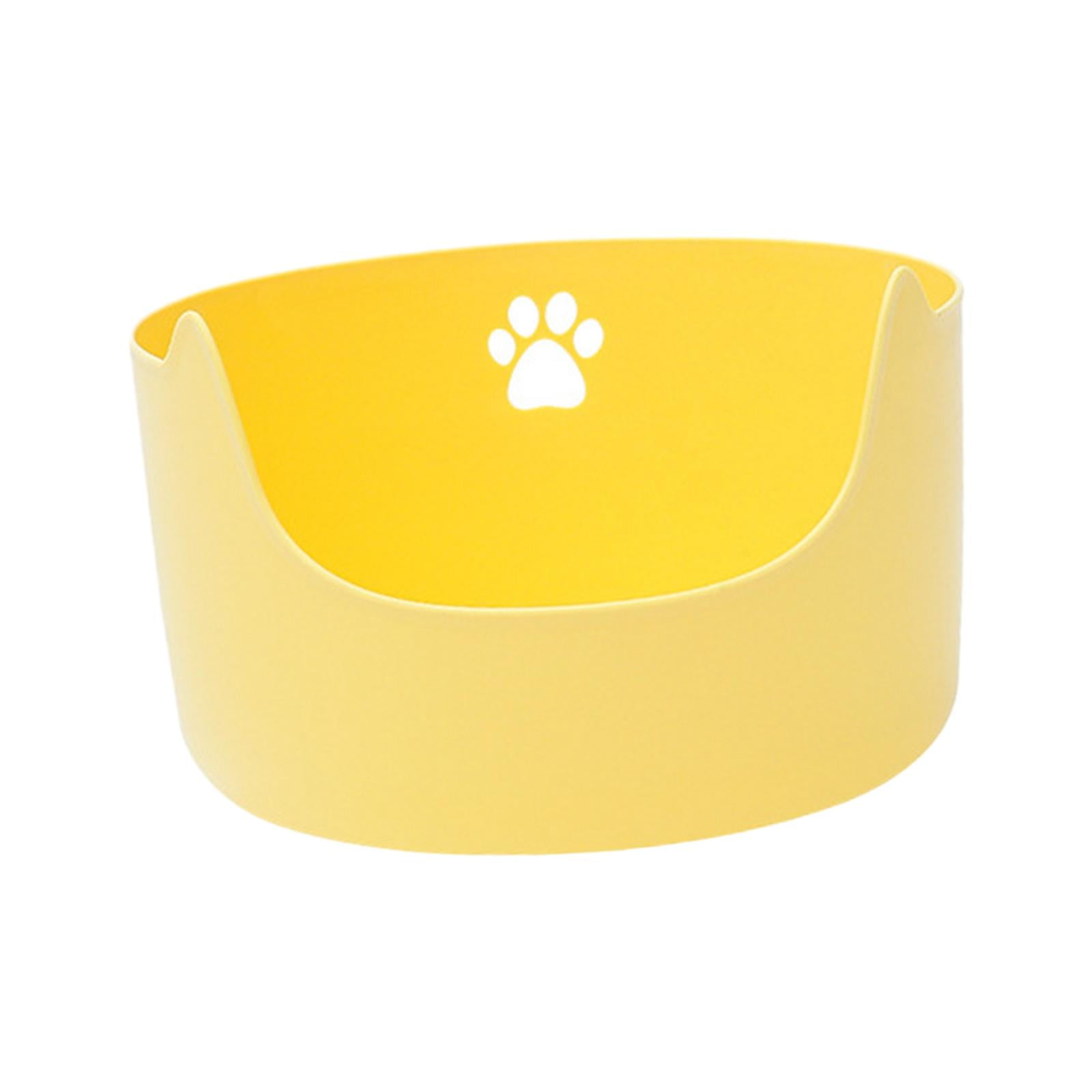 Cats Litter Pan Extra Large Cat Toilet Sand Box High Sides Sifting Litter Boxes Yellow