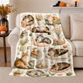 thumbnail image 1 of Cats Lounging Teacups Peaceful Watercolor Cat Lover, Peaceful Pet Portrait Pattern, Warm Flannel Blanket for Living Room and Bedroom, Cat Lovers Just Because Gift, Pet Lover Home Decor, 1 of 9