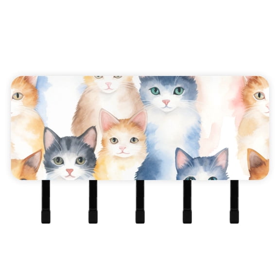 Cats Mail Holder Organizer Wall Mount with Shelf Key Holder Key Rack with 5 Key Hooks for Wall Decorative