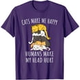 thumbnail image 1 of Cats Make Me Happy Humans Make My Head Hurt Unisex T-Shirt for Men Women Kids Toddler, 1 of 5
