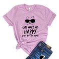 thumbnail image 1 of Cats Make Me Happy Shirt Kitty Mom T-shirt Women's Kitten Tee Animal Lover Tshirt Cat Mama Gift Paw Owner Shirts, 1 of 3