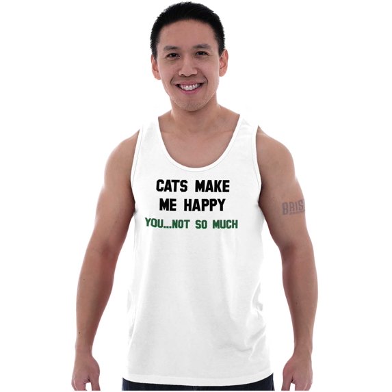 Cats Make Me Happy You Not So Much Plus Size Graphic Tank Top Brisco Brands 2X