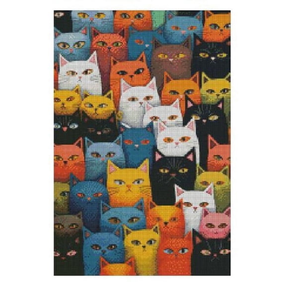 Cats Meeting counted cross stitch kits, 14xount,150x220 stitch, 26x40cm cotton counted cross stitch DIY wall sampler