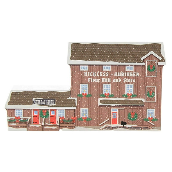 The Cat's Meow Village 6.00In Nickless Hubinger Flour Mill, Wood, Christmas 2021 Frankenmuth Mi 21534