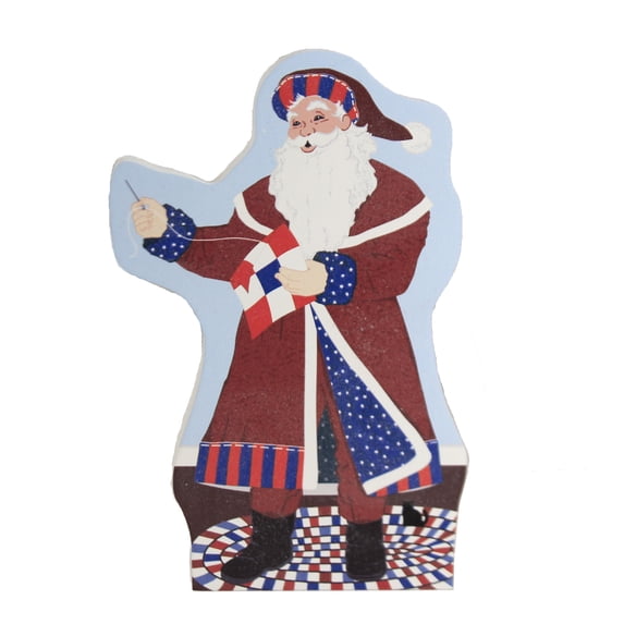 Cats Meow Village Red White & Blue Santa Standing 2020 Christmas Quilts Valor 20601