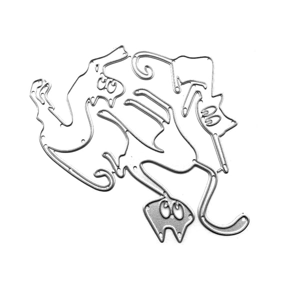 Cats Metal Cutting Dies Stencil Scrapbooking DIY Album Stamp Paper Card Embossing Decor Craft
