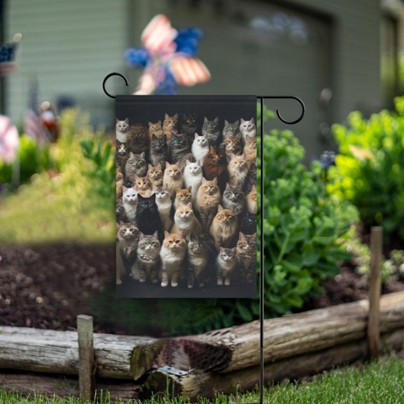 Cats Mountain Garden Flag Double Sided Outdoor Banners for Courtyard Outdoor Lawn Farmhouse Holiday Decorations
