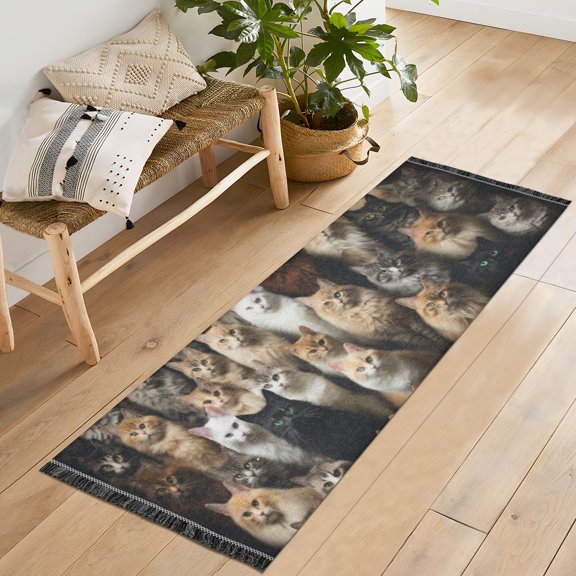 Cats Mountain Runner Rug Machine Washable Area Rugs Carpet Non Slip Entryway Mat for Bedroom Entryway Front Door