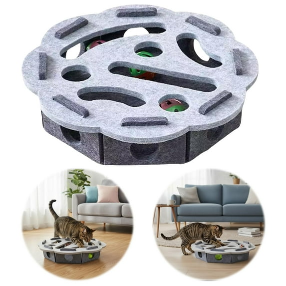 Cats Nail File Scratcher with Bell for Indoor, Cat Scratch Boxes for Indoor Cats, Cat Interactive Toys Cat Scratch Box Toys, Cat Puzzle Enrichment Box with Scratcher