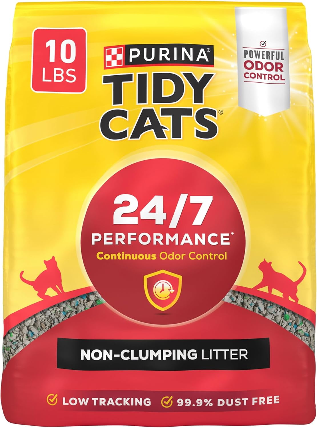 Cats Non Clumping Cat Litter, 24/7 Performance Multi Cat Litter - (4) 10 lb. Bags
