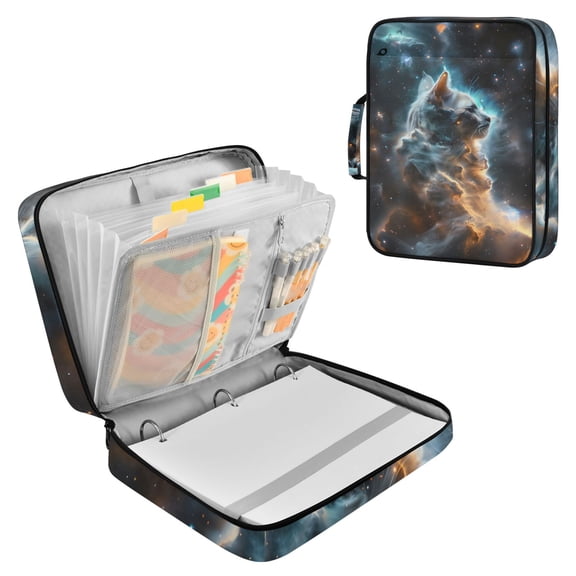 Cats Of Nebulas Style Accordion File Organizer Expanding File Folder 3-Ring Binder Bag 500 Sheets A4 Size
