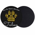 thumbnail image 1 of Cats Pawprints Coasters Set of 2, Absorbent Coasters for Drinks, Yellow Black Buffalo Plaid Pets Paw Coaster for Desk Coffee Table Protection, Home Decor House Warming Gifts 4", 1 of 8