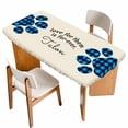 thumbnail image 1 of Cats Pawprints Table Cloths for 3 Foot Rectangle Tables, Yellow Black Buffalo Plaid Simple Beige Patio Waterproof Elastic Fitted Tablecloths, Washable Rectangular Table Cover for Camping, 1 of 8