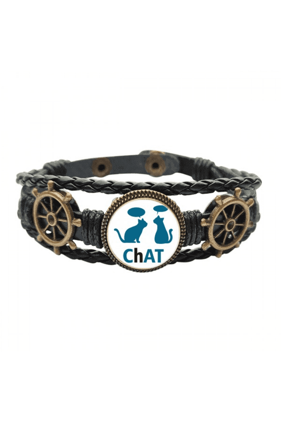 Cats Pets Talking Animals Leather Braided Ocean Bracelet Wristband