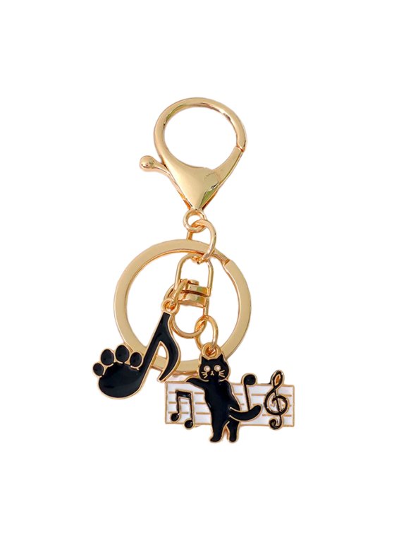 Cats Piano Keyring Creative Car Key Chain Music Cats Keychain Bag Charm Lovely Keychain Ornament