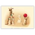 thumbnail image 1 of Cats - Playful Kitten Circus - Vintage Circus Poster by Helena Maguire c.1910s - Master Art Print (Unframed) 13in x 19in, 1 of 4