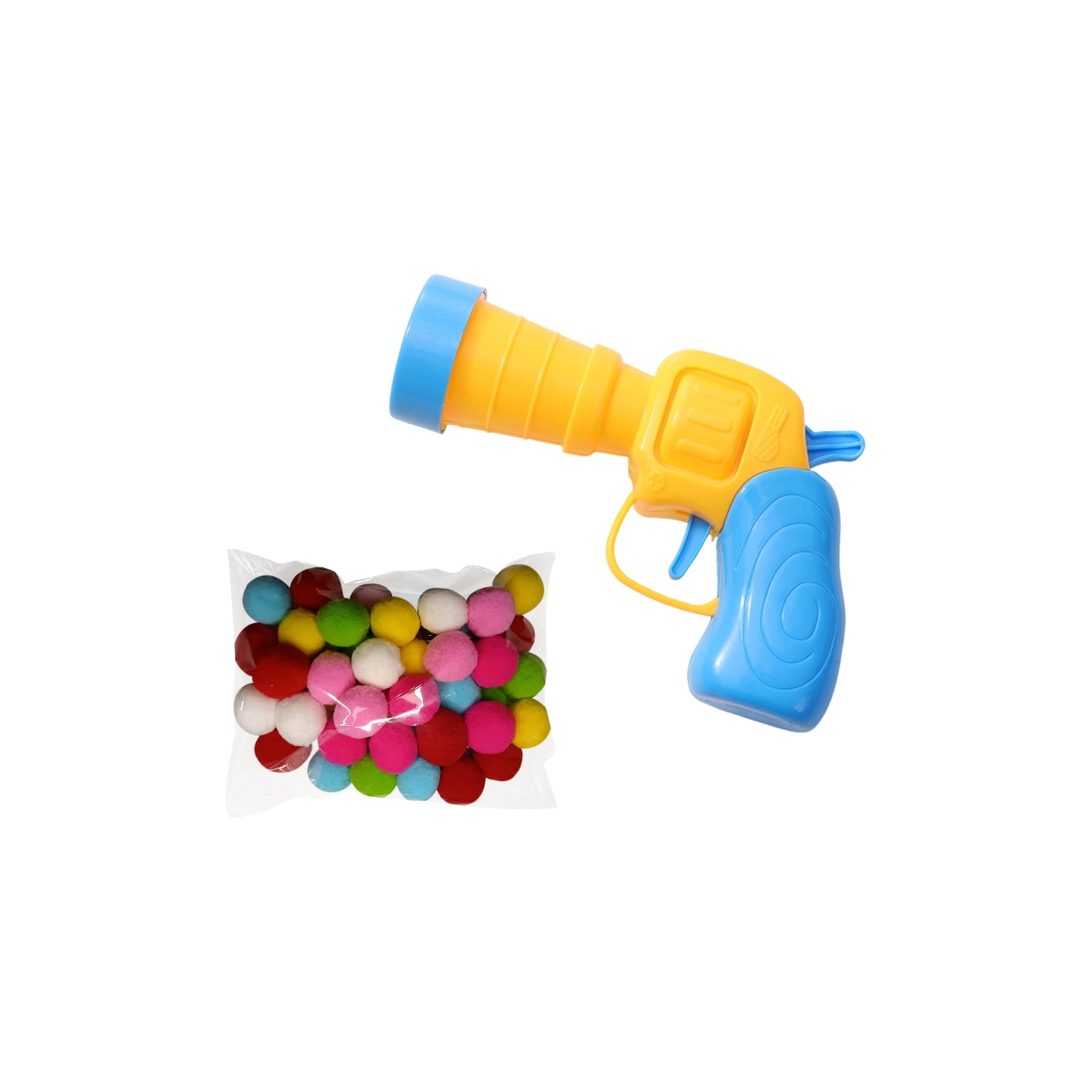 Cats Plush Ball Launcher Toy For Self-Entertainment & Interactive Play, Silent Pet-Safe Balls Gentle On Cats’ Gums And Home Furnishings, 1 Launcher Gun + 50 Plush Balls Included,