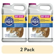 (2 pack) Cats Pride Scoopable Scented Lightweight Clumping Clay Cat Litter, Flushable, 12 lb Jug