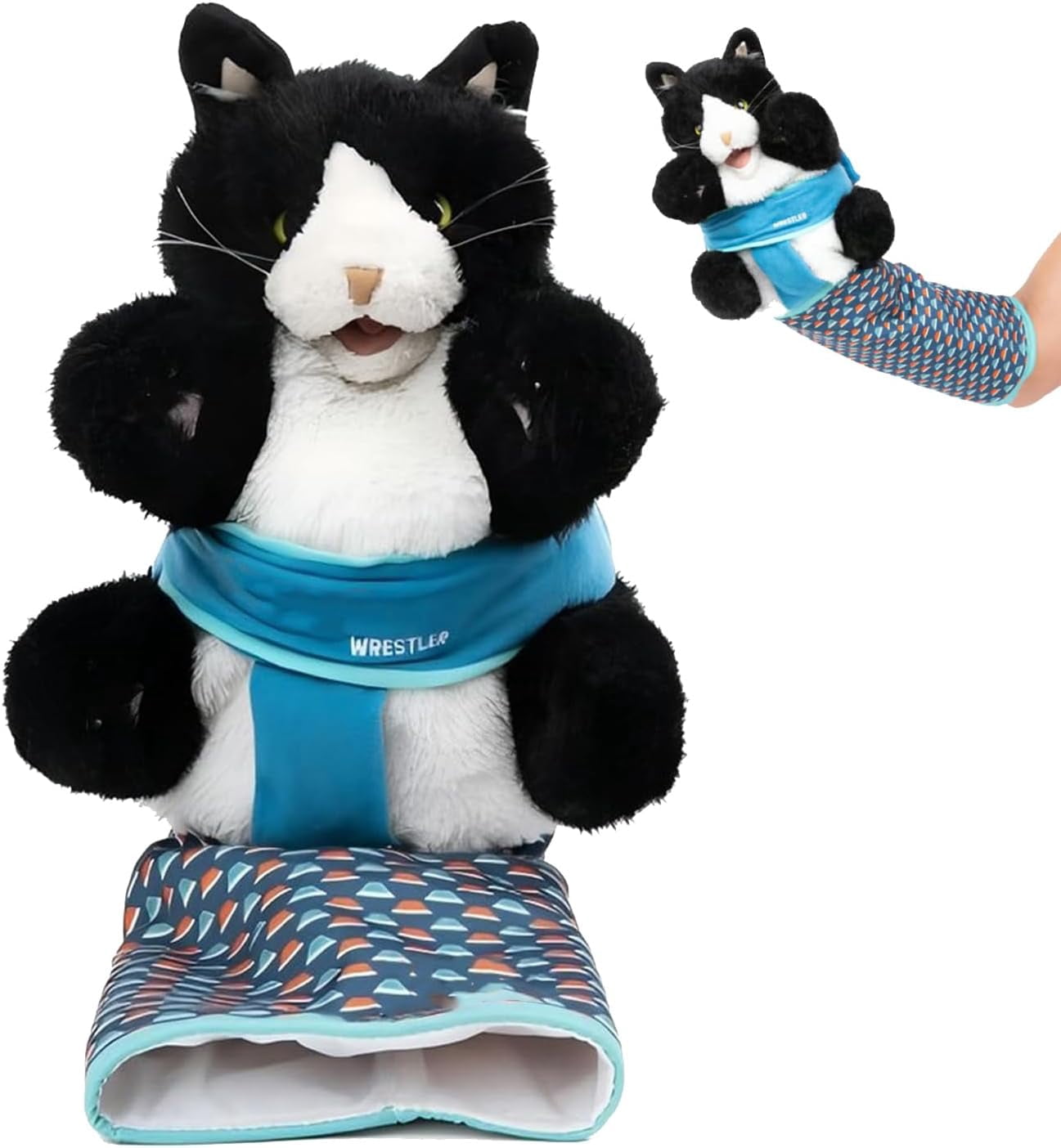 Jouet à Lutte Pour Chat En Forme De Raton Laveur - Peluche Interactive Avec Renforts - 15x25cm