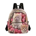 thumbnail image 1 of Cats Roses Floral Flowers Travel Laptop Backpack Casual Daypack Lightweight Bookbag Compartment for Business, 1 of 7