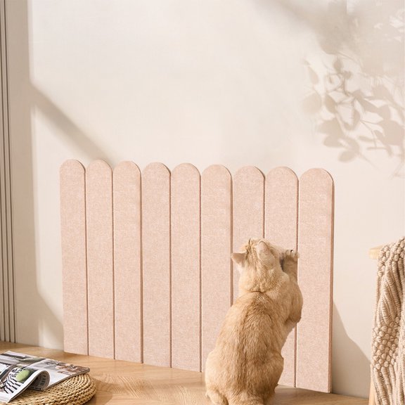 Cats Scratching Board Wall Mounted – 9mm Thick Felts with Peel-and-Stick Backing for Furniture/Sofa/Wall Protection, Multi-Scene Cuttable Designs Absorb Loose Hair, DIY Placement for Doors/Cabinets