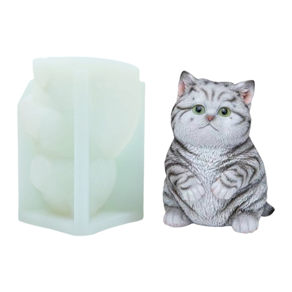 Cats Shaped Silicone Molds Animal Candle Molds for Candle Soap Home Decoration, Plaster Decoration, Epoxy Resin Project