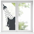 thumbnail image 1 of Cats Showering Window Privacy Film, Modern Abstract Art Funny Animals Static Cling UV Sun Blocking Heat Control Window Tint Day and Night, Non-Adhesive One Way Windows Privacy Cover 17.7''x39.3'', 1 of 7