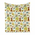 thumbnail image 1 of Cats Soft Flannel Fleece Blanket, Cats Birds and Butterflies with Ornate Details Fantasy Castle Trees Hearts, Cozy Plush for Indoor and Outdoor Use, 60" x 80", Green Brown Pale Blue, by Ambesonne, 1 of 6