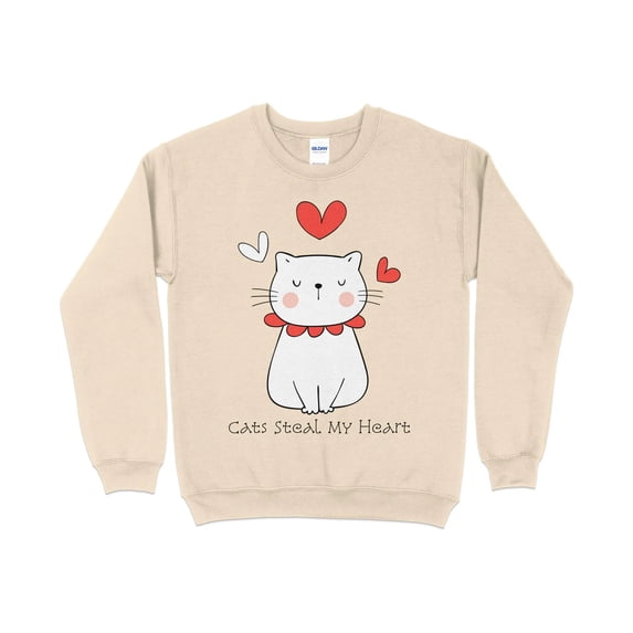 Cats Steal My Heart Valentine's Day Sweatshirt