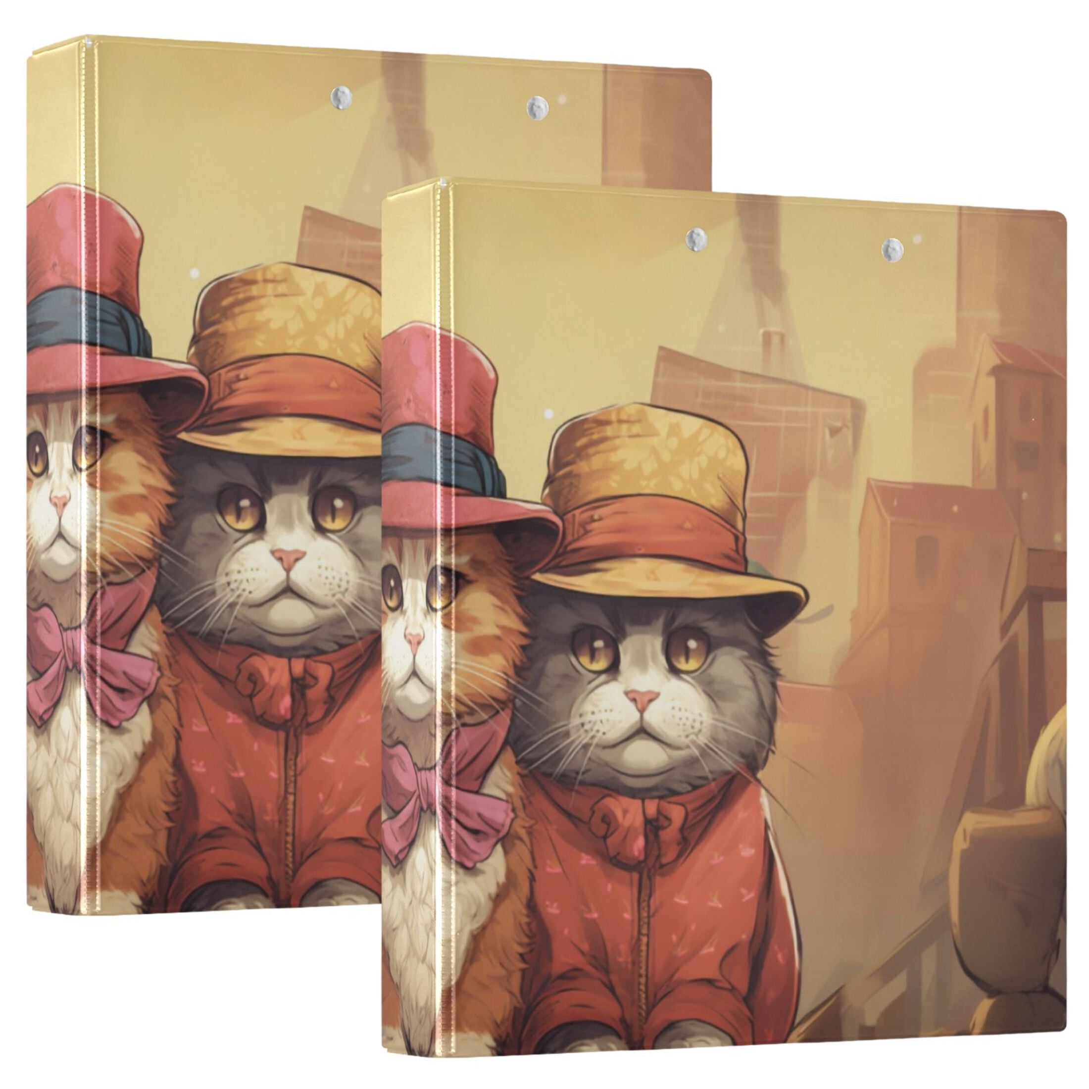 Suits File Folder Cats Suits Hats Ruins 3 Ring Binders 1.5 inch Hardcover File Folders ...