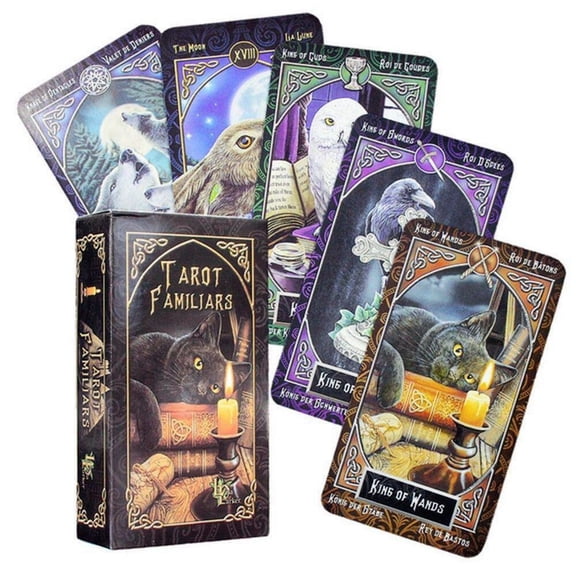Cats Tarot Familiars Cards Divination Deck English Versions Edition Oracle Board Playing Table Games For Party
