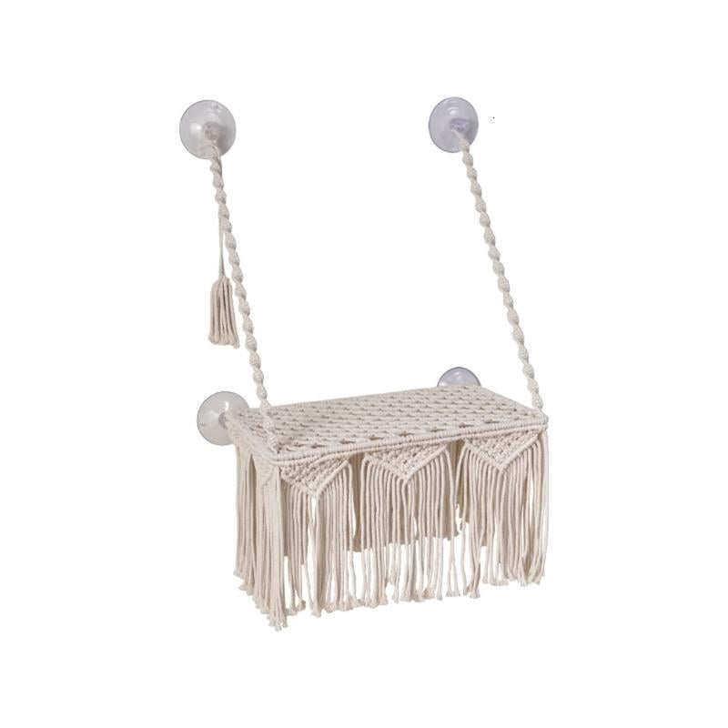 Cats Tassel Hammock Window Perches Crochet Window Sucker Bed Cats Cage Suction-Cup Hanging Bed Small Cage Hammock
