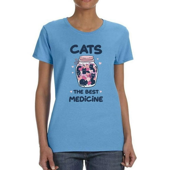 Cats. The Best Medicine T-Shirt Women -Smartprints Designs, Female x-Large