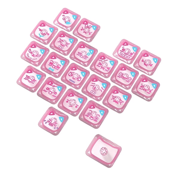 Cats Themed Transparents Keycap Collection 21Keys Ergonomic Layout Glowing Through Effect For Mechanical Keyboards